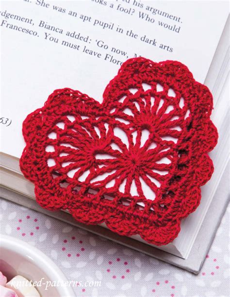 Heart bookmark crochet pattern free