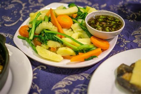 Cooked Vegetables with prepared Fish Sauce in Mui Ne, Vietnam ...