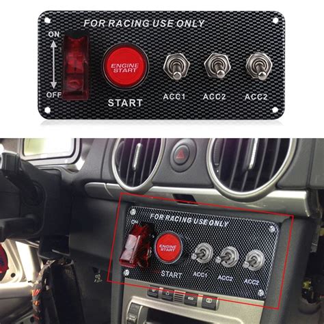 Car Auto Toggle Switches 12v Ignition Switch Panel Engine Start Push ...