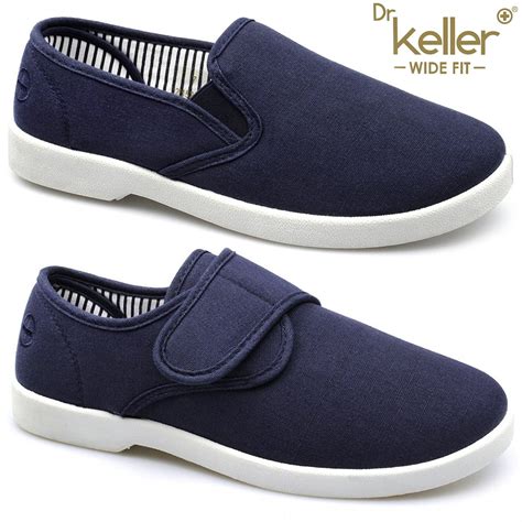 Dr Keller Mens Canvas Shoes Wide Fit Deck Pumps Padded Plimsolls Espadrilles Shu | eBay