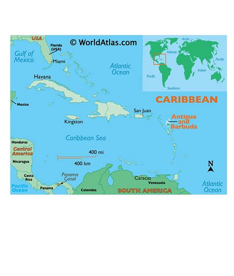 Antigua Island Map