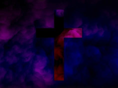 Violet Cross Abstract Clouds Worship Background | Clover Media