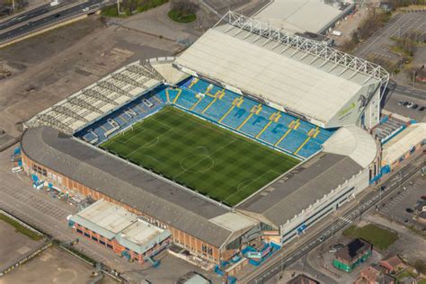 Aerial photograph of Elland Road Stadium, home of Leeds United Football Club. Pictures | Getty ...