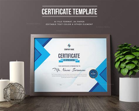 Editable Certificate Template 000329 - Template Catalog