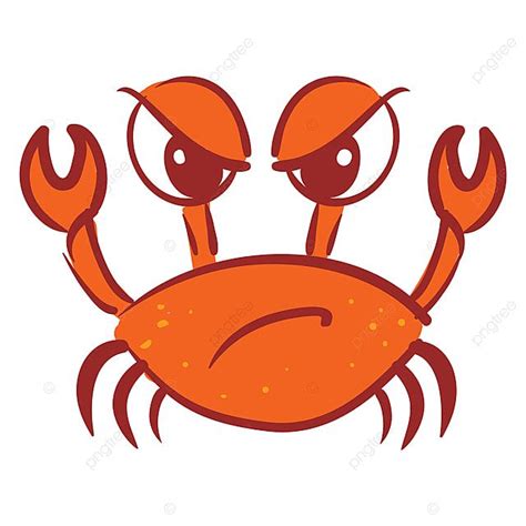 Angry Crab Illustration Vector On White Background, Angry, Illustration, Vector PNG and Vector ...