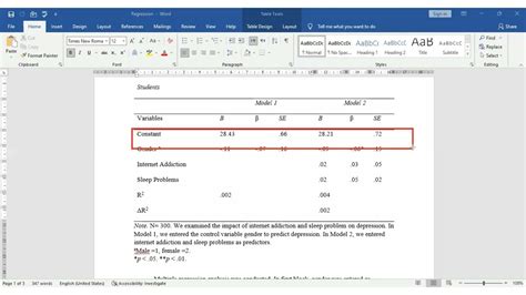 Linear Regression Table Apa Format