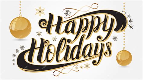 Premium Vector | Happy holidays hand lettering greeting card