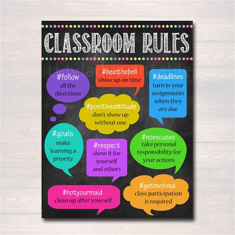 Hashtag Classroom Rules Poster | TidyLady Printables