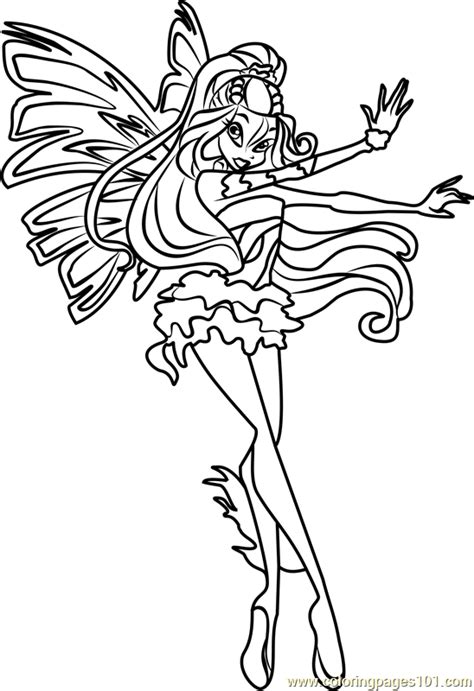 Daphne Winx Club Coloring Page for Kids - Free Winx Club Printable ...