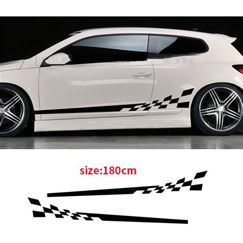 Automobile 2PCS Waterproof Car Decal Vinyl Graphics Side Stickers Body ...