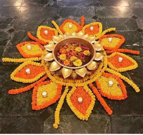 Top 10 Eye Catching Flower Rangoli Designs For Diwali