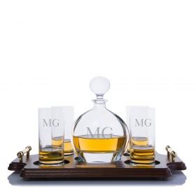 Decanter & Glasses With Serving Tray