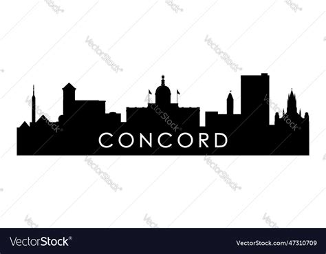 Concord skyline silhouette black city Royalty Free Vector