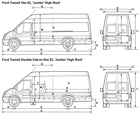 2008 Ford Transit Van blueprints free - Outlines