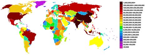 Map of World Population by Country