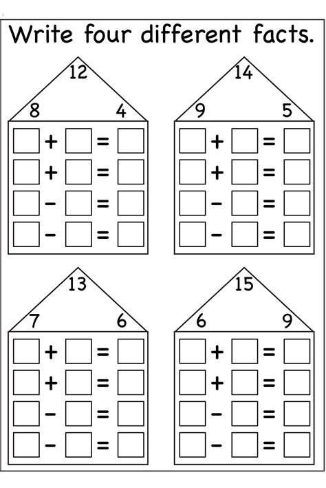 Fact Families Addition And Subtraction Worksheets