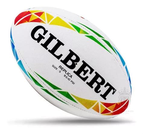 Pelota Gilbert Seven Series Hsbc Rugby N5 Profesional Color Blanco | Cuotas sin interés