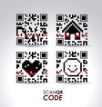 Scan me badges qr codes in frames for scanning Vector Image