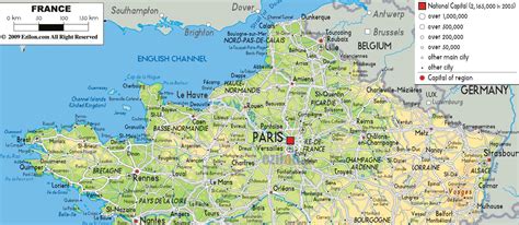 Map of northern France - Map of northern France with cities (Western ...