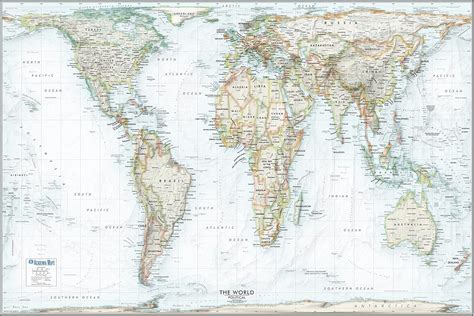 Peters Projection Map | An Accurate World Wall Map | Mauritius | Ubuy