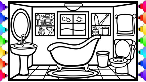 How to Draw a Bathroom Easy Step By Step 💙🛁💙 Art for Everyone - YouTube