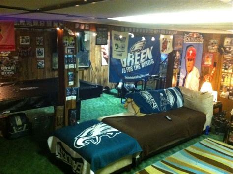 #FlyEaglesFly Fan Cave | Eagles man cave ideas, Fan cave, Philadelphia ...