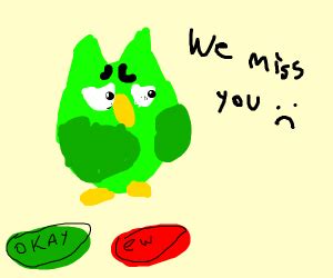 Duolingo Owl is sorry about being deadly - Drawception