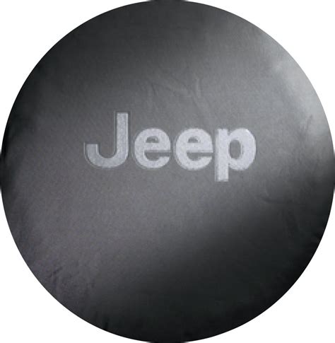 Mopar Jeep Logo Tire Covers in Black Denim with White Jeep Logo | Quadratec