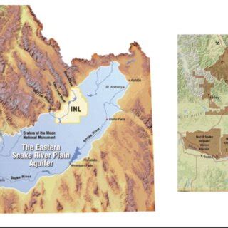 Map showing the extent of the Eastern Snake River Plain Aquifer and the ...