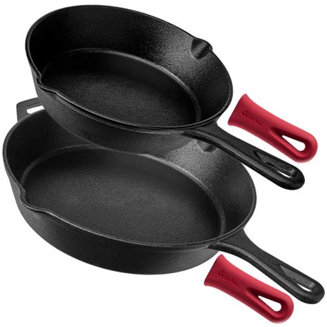 Pre-Seasoned Cast Iron Skillet 2-Piece Set (8-Inch and 12-Inch) | Cuisinel