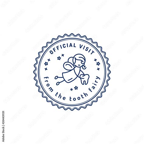 Official Visit Tooth Fairy, Children's dentistry stamp icon, Tooth ...