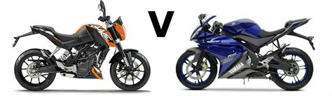 Versus: KTM Duke 125 vs Yamaha YZF-R125 | Visordown