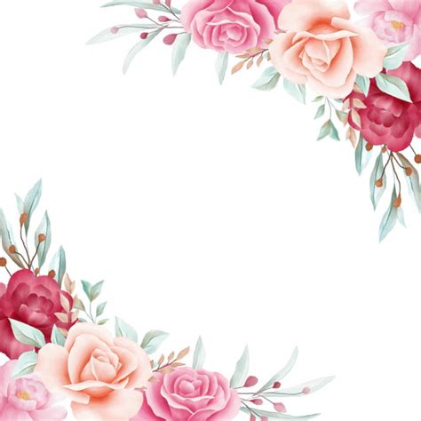 Cadre Floral Pour Bordure De Composition Mariage Ou Carte De Voeux PNG ...