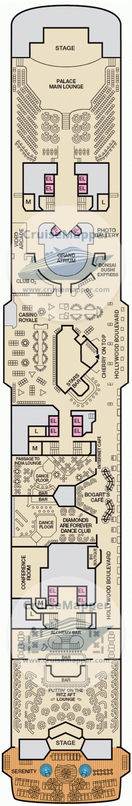 Carnival Fascination deck 9 plan | CruiseMapper