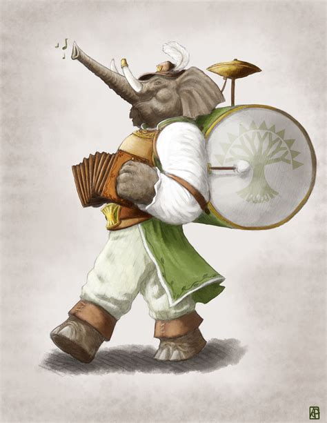 [Art] Droof, the Loxodon Bard (Part 2: Color) : r/DnD