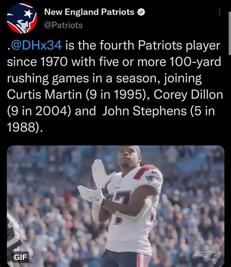 [Patriots] Damien Harris is the fourth Patriots player since 1970 with ...