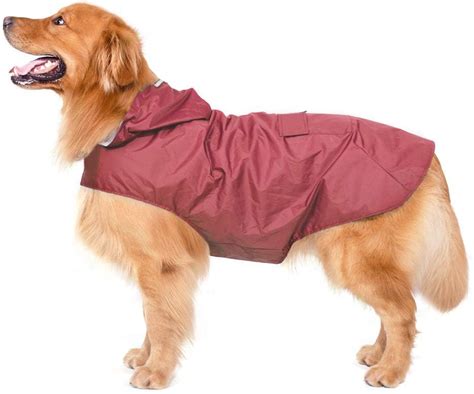 Bwiv Dog Raincoat with Elastic Straps Big Dog Raincoat with Hood Waterproof Dog Rain Coat with ...