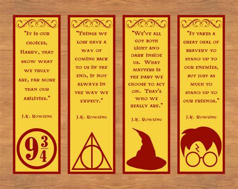 Printable Harry Potter Bookmarks - Printable Word Searches