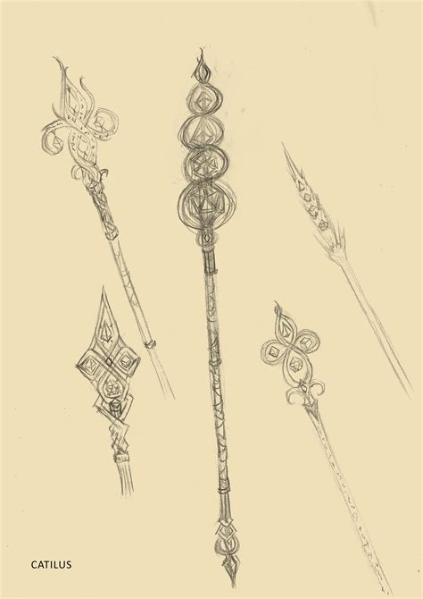 [OC] [ART] Concept Art: Magic Staff Heads – by Catilus : r/DnD