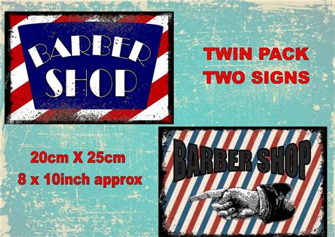 Vintage Barber Shop Signs Reproduction Modern Print to Look Retro TWIN PACK – The Rooshty Beach