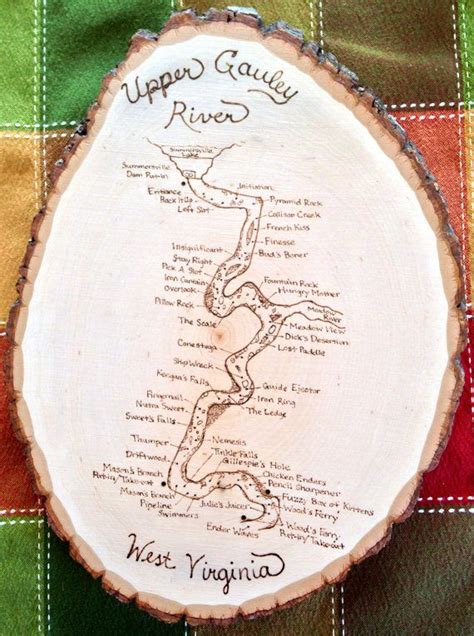 Woodburned Gauley River map | Etsy | River, Outdoors adventure, Map