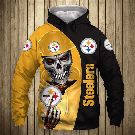 Nfl Pittsburgh Steelers Skull Men And Women 3d Full Printing Hoodie ...