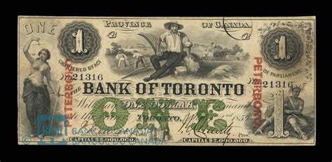 Bank of Toronto Dollar, 1859 - The Bank of Toronto (today known as TD ...