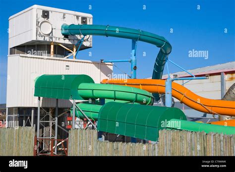 Water flumes of Splash waterworld, Butlins, Bognor Regis, Arun, West ...