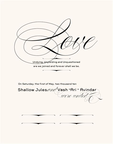 Poem Love Wedding Certificate | Wedding Document-Marriage Wedding ...