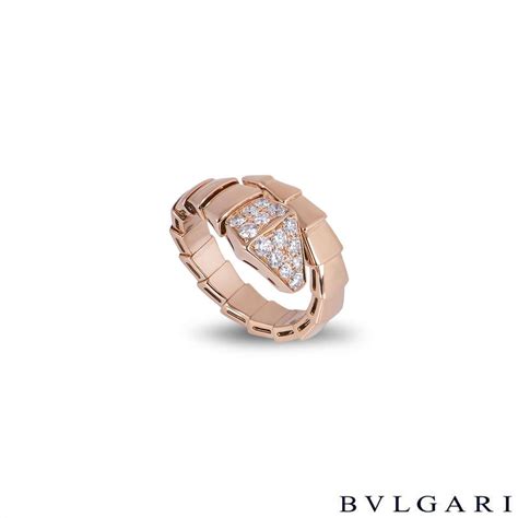 Bvlgari Rose Gold Diamond Serpenti Ring | Rich Diamonds