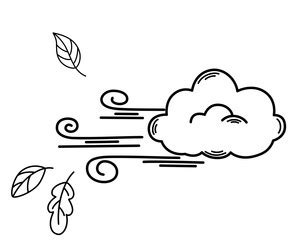 Wind with leaves windy weather forecast Royalty Free Vector