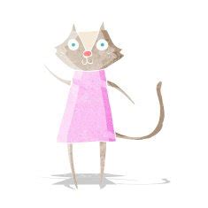 Cute cartoon cat waving free image download