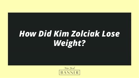 How Did Kim Zolciak Lose Weight? - The New York Banner