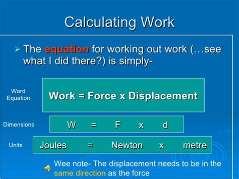 Lesson Note On CALCULATION INVOLVING WORK DONE - Basic Science JSS2 Second Term | ClassNotes